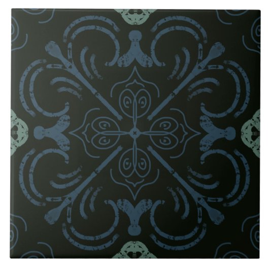 シー地中海のフォーム青 – ホームデコーアクセント タイル (正面)