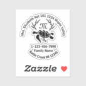 シー失ったタートルモノグラムファミリーホームアドレス シール (シート)