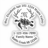 シー失ったタートルモノグラムファミリーホームアドレス シール (正面)