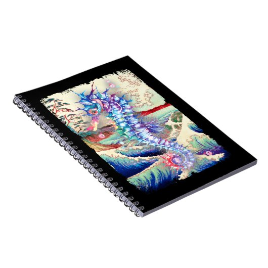 シー日本のホースカラフルウマ自然アート ノートブック (右側)