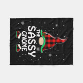 シー格言バッファロープレイドマッチングファミリークリスマスP フリースブランケット (正面(横))