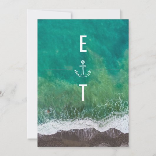 シー海ショアビーチ航海のいかりモノグラム セーブザデート (裏面)