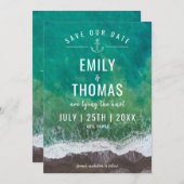 シー海ショアビーチ航海のいかりモノグラム セーブザデート (正面/裏面)