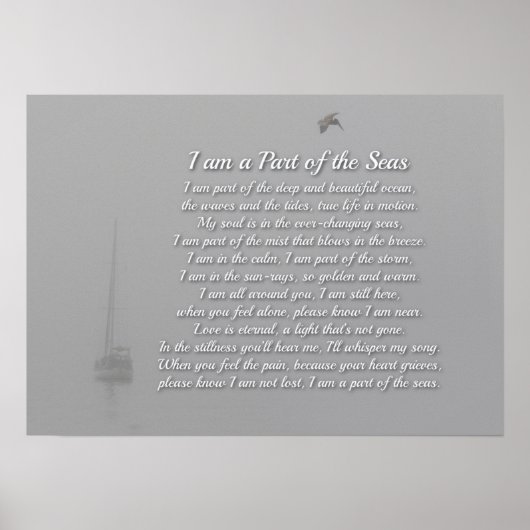 シー海スピリチュアル悔やみや弔慰メモリアルセーリングボート ポスター (正面)