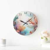 シー海ボトムサンゴデザイン315 ラージ壁時計 (ホーム)