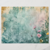 シー海マーメイドティール（緑がかった色）ブルースクラップブック紙 (裏面)