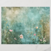 シー海マーメイドティール（緑がかった色）ブルースクラップブック紙 (正面)