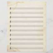 シー空白のト音楽10ステーブ古いステンド紙 (裏面)