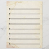 シー空白のト音楽8ステーブ古いステンド紙 (裏面)