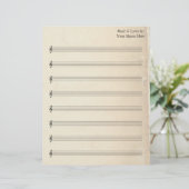 シー空白のト音楽8 Staveヴィンテージ古いブックページ (スタンド正面)