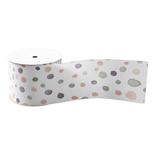 シー紙吹雪水彩ドットリボン グログランリボン (リール)