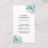 シー素朴グリーンウォーターカラーフローラ香水ボトル 名刺 (裏面)