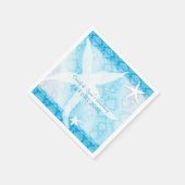 シー結婚海ブルー スタンダードカクテルナプキン (角)