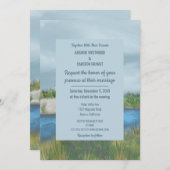 シー絵を描サイド結婚式招待状 招待状 (正面/裏面)