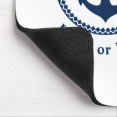 シー航海のいかりあなたのボートまたは名前ネイビーブルー マウスパッド (コーナー)