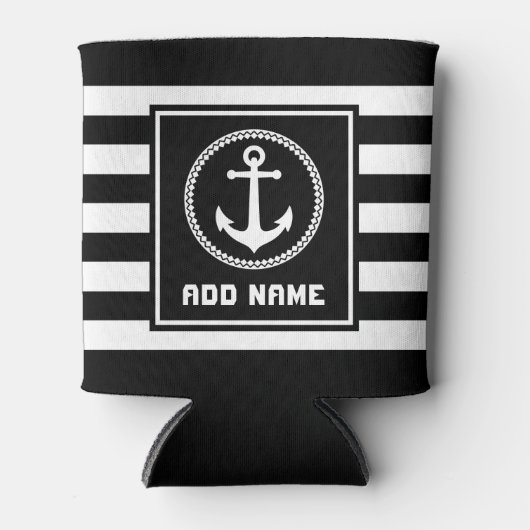 シー航海のいかりあなたの名前またはボートを剥ぎ取った 缶クーラー (正面)