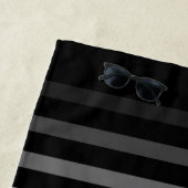 シー航海のいかりあなたの名前またはボートブラック ビーチタオル (インサイチュ)