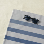 シー航海のいかりあなたの名前またはボートブルー&グレー ビーチタオル (インサイチュ)