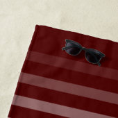 シー航海のいかりあなたの名前またはボート深い赤 ビーチタオル (インサイチュ)