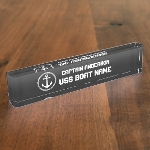 シー航海のいかりキャプテンモダンアンドボート デスクネームプレート