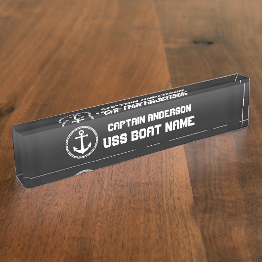 シー航海のいかりキャプテンモダンアンドボート デスクネームプレート (側面)