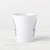 シー航海のいかりキャプテン&ボートまたは名前の両面 カフェラテマグ (正面)