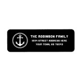 シー航海のいかりホワイトダイヤモンドサークルアドレス ラベル (正面)