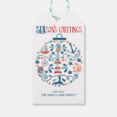 シー航海のオーナメント沿岸クリスマス ギフトタグ (正面)