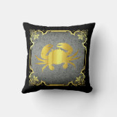 シー航海のカニのシルエット/金ゴールド/ブラック/ブルーthro クッション (裏面)