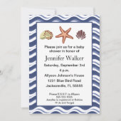 シー航海のシェルズベビーシャワー 招待状 (正面)