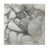 シー航海のシェルズ海ビーチヴィンテージアンティーク タイル (正面)