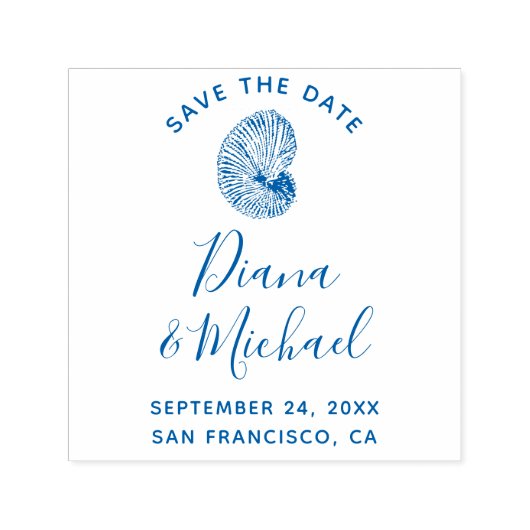 シー航海のシェル日付の書道を保存 セルフインキングスタンプ (デザイン)