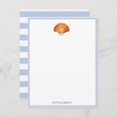 シー航海のシェル水カラーイラストレーションノート サンキューカード (正面/裏面)