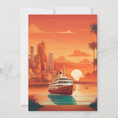 シー航海のスケープビーチクルーズパーム結婚ズ 招待状 (裏面)