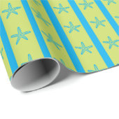 シー航海のスターズ&ブルーストライプシームレスグリーン ラッピングペーパー (ロールコーナー)