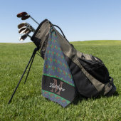 シー航海のタートルパターンイニシャルモノグラム ゴルフタオル (グリーン)