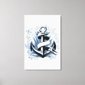 シー航海のブルーいかり キャンバスプリント (正面)
