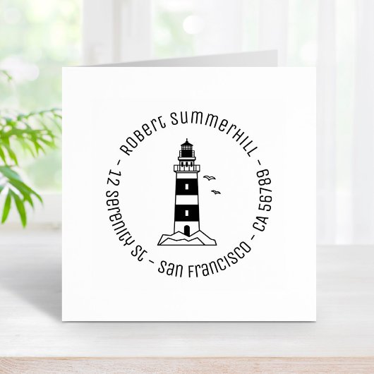 シー航海のライトハウスラウンドアドレス ラバースタンプ