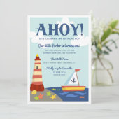 シー航海のン子供の誕生日パーティの招待状 招待状 (スタンド正面)