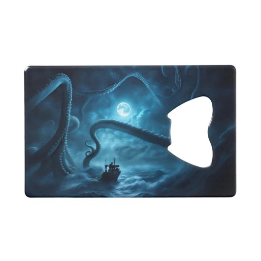 シー航海の海クラーケン魚釣りボート クレジットカード栓抜き (正面(横))