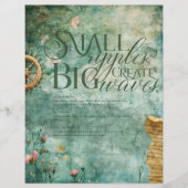 シー航海の海水中ティール(緑がかった色)スクラップブック紙 (正面)