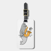 シー遊ルのサクソフォン ラゲッジタグ (正面縦)