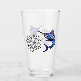 シー魚釣りビールピントグラス タンブラーグラス