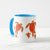 シー·ウミガメ3羽 マグカップ (正面左)