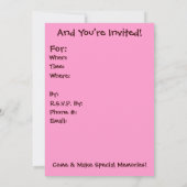 シー…サプライズだ！-招待状 – 平和サイン 招待状 (裏面)