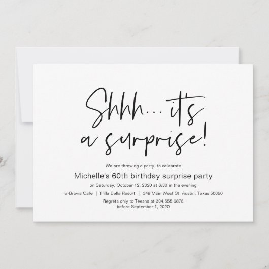 シー、サプライズ誕生日パーティーの招待だ 招待状 (正面)