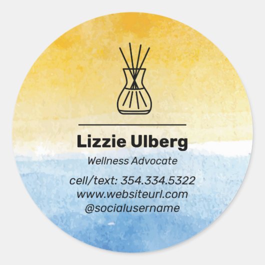 シー&サンエッセンシャル油ビジネステッカー ラウンドシール (正面)