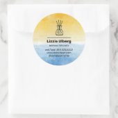 シー&サンエッセンシャル油ビジネステッカー ラウンドシール (バッグ)