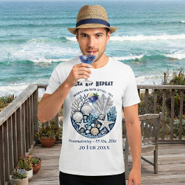 シー・シップ・リピート ビーチコテージ カクテル シェル コーラル Tシャツ