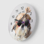 シー・ズー あまりにもクールなあなた サングラス フォト ラージ壁時計 (傾斜)